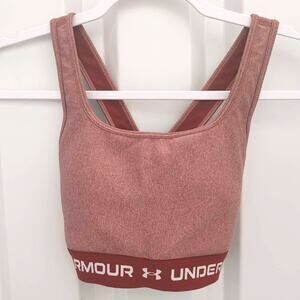 Under Armour Sports Bra Compression Racerback Cutout Maroon Medium